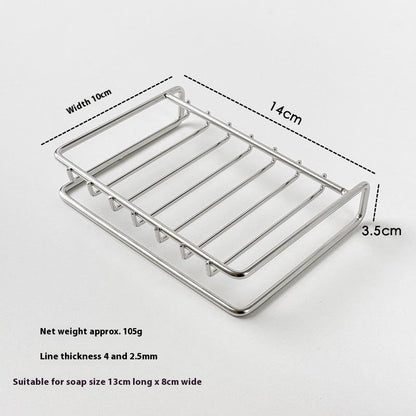 Soap saver pad and slotted stainless steel soap holder for fast drying