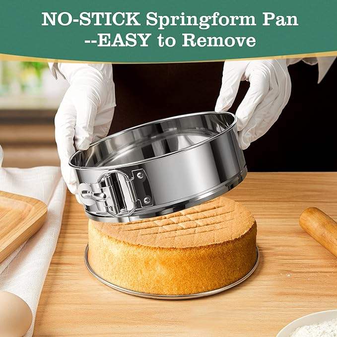 Non-Stick Springform Cake Pan - Easy Release and Cleanup, Ideal for Cheesecakes and Cakes