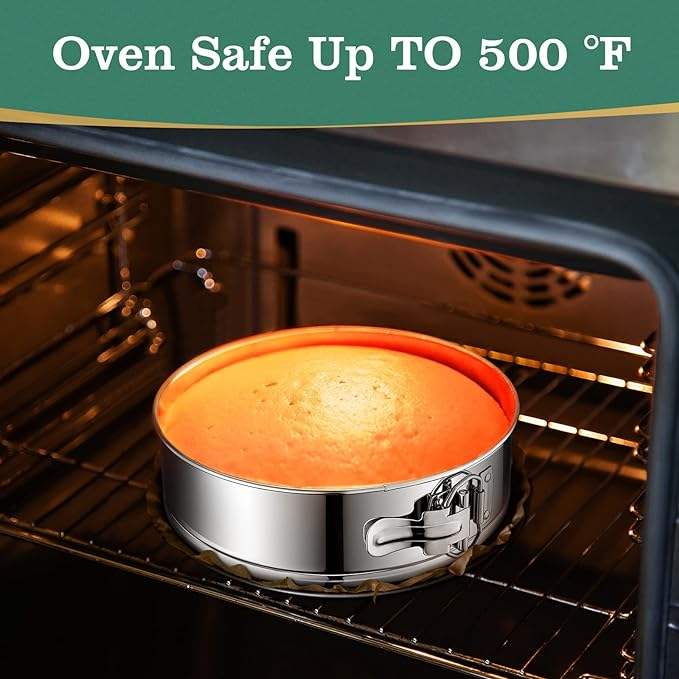 Springform Cake Pan Oven Safe up to 500°F - Perfect for Baking Cakes, Cheesecakes, and Desserts