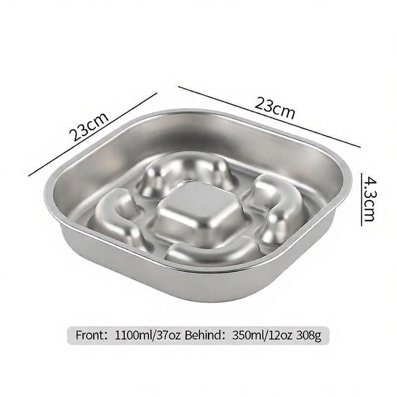 square stainless steel dog bowl size dimensions
