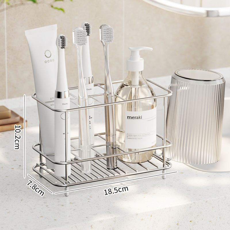 Sturdy and stable stainless steel toothbrush holder rack for secure storage