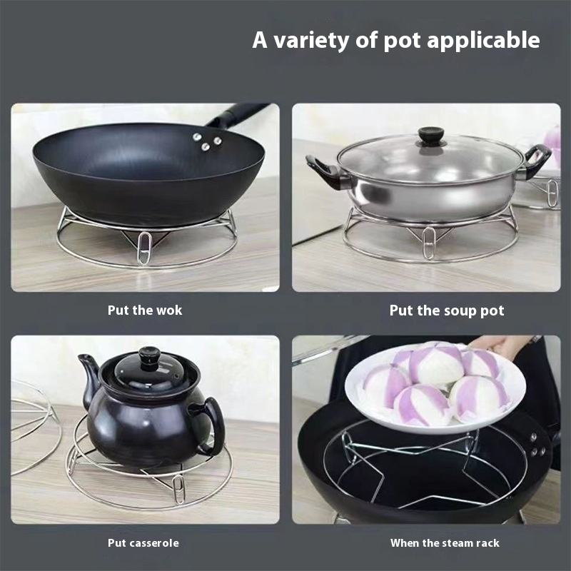 stackable stainless steel pot rack for kitchen storage
