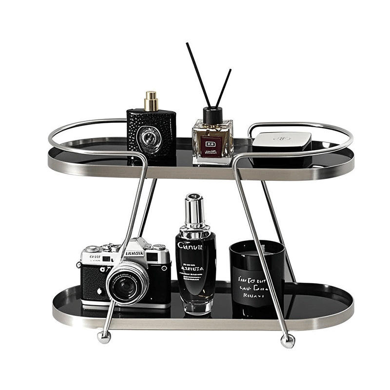 luxury stainless steel bathroom vanity organizer rack
