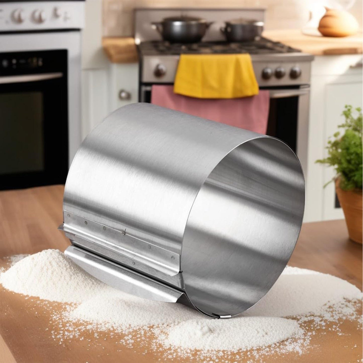 Stainless Steel Cake Ring – Adjustable Height Mold for Layered Cakes, Mousse, and Cheesecakes