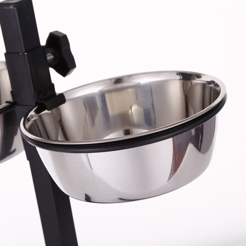 Stainless steel dog food and water bowls, easy to clean and durable