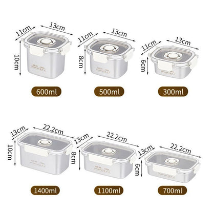 stainless steel airtight food storage container size options
