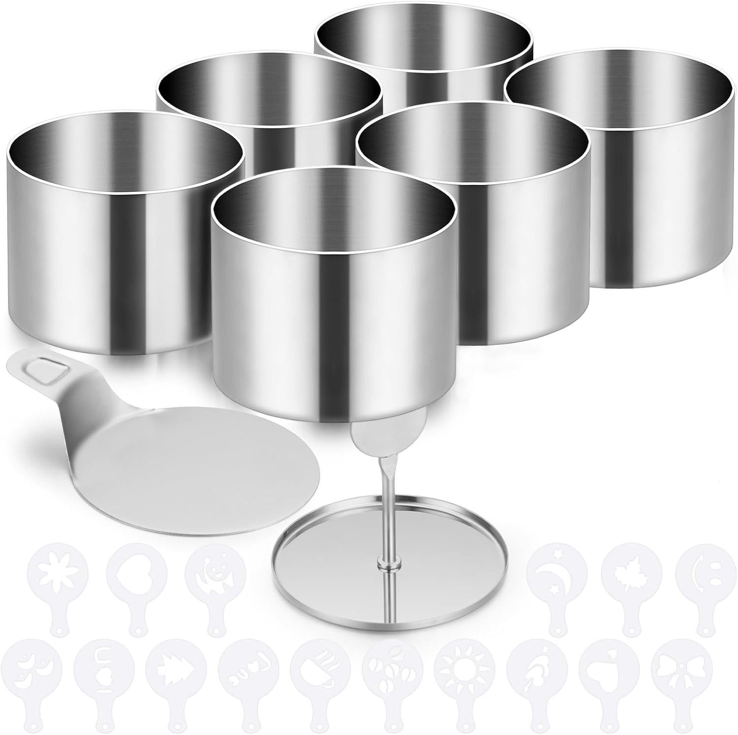 24-Piece Stainless Steel Mousse Ring Set – Round Cake Molds & Candy Molds