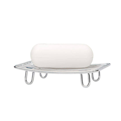 Stainless steel slotted soap holder with premium soap saver pad, rustproof design