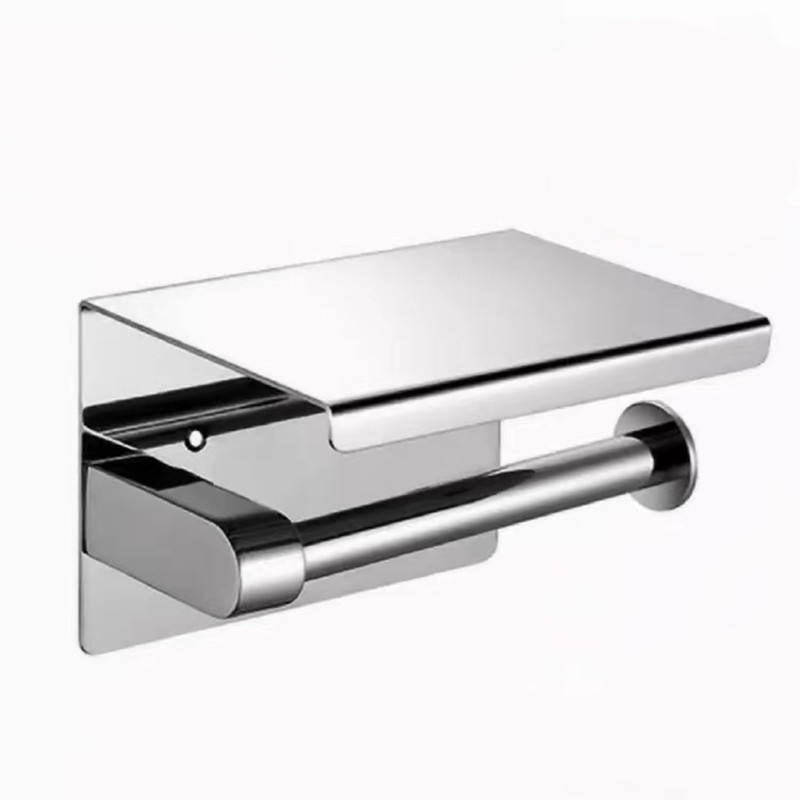 304 stainless steel wall mounted toilet paper holder with shelf
