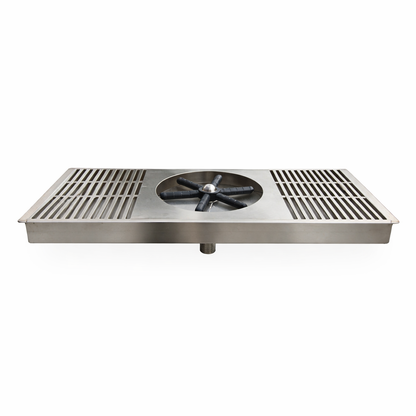 Side view of the SV-168F Flip-Edge Drip Tray Cup Rinser with visible G1/2" water connector for installation.