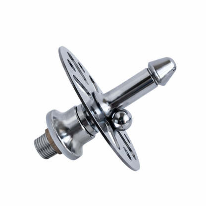 Tall egg-shape cup rinser head with 22mm hole compatibility, designed for easy installation in standard bar sinks and drink stations.