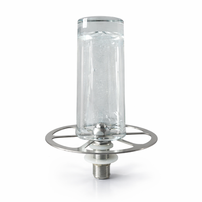 Tall Lotus cup rinser head made from 304 stainless steel, designed for rinsing tall mugs, tumblers, and latte glasses in bar sinks.