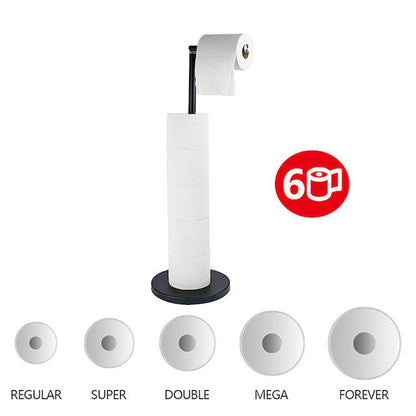 free standing toilet paper holder with spare roll storage
