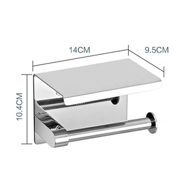 dimensions of stainless steel toilet paper holder with shelf