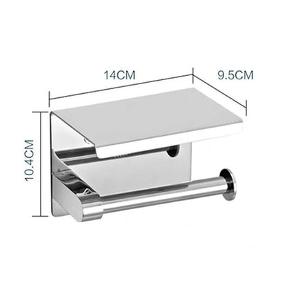 dimensions of stainless steel toilet paper holder with shelf