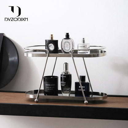 stainless steel vanity organizer for cosmetics and perfumes
